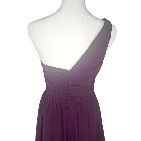 Alfred Angelo One-Shoulder Purple Chiffon Bridesmaid/Prom/Formal Dress Size 6 - Picture 10 of 13